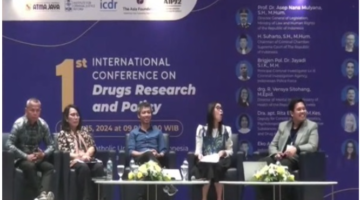 Perkara Narkotika Jadi Beban Berat Peradilan Pidana di Indonesia dalam konferensi PERS Internasional bertema kebijakan Tentang  Narkotika di Jakarta