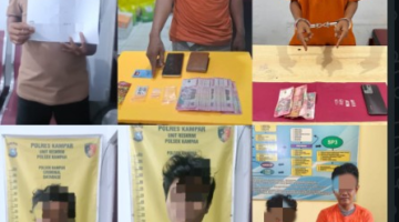 Operasi Antik Kampar Membara,7 Orang Pengedar dan Pemakai Narkoba Diringkus. oleh jajaran polres  kampar
